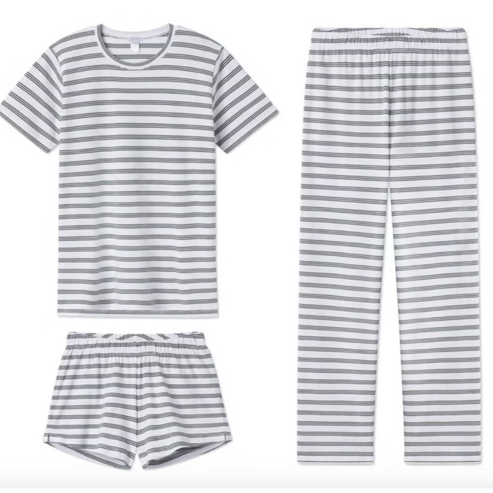 LAKE Pajamas: Pima crew bundled set